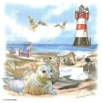 szalvéta, világítótorony + fókák és sirályok 03