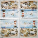 szalvéta, világítótorony + fókák és sirályok 03