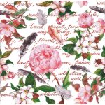 szalvéta VIRÁG, levelek, madártoll