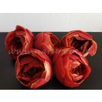 selyemvirág, BOGLÁRKA virágfej, NAGY (6 cm) - SÖTÉT NARANCS / PIROS