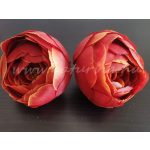 selyemvirág, BOGLÁRKA virágfej, NAGY (6 cm) - SÖTÉT NARANCS / PIROS