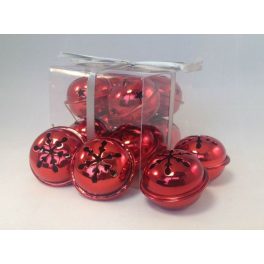 Csengő, csengettyű (d=40 mm) PIROS, HÓPEHELY mintás