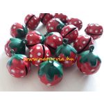 Csengő, csengettyű (d=15 mm) PIROS EPER fehér pöttyökkel