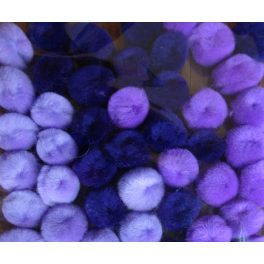 Pom-pom csomag 15 mm, LILA árnyalatai (60 db / csomag)