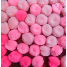   Pom-pom csomag 15 mm, PINK / RÓZSASZÍN árnyalatai (60 db / csomag)