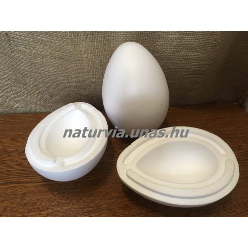 polisztirol (hungarocell) tojás, 15 cm KÉTRÉSZES, SZÉTSZEDHETŐ