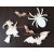 Fa HALLOWEEN szett (5db / csomag) NATÚR (lézervágott), pók, boszorkány / boszi, denevér