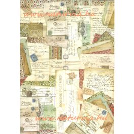   decoupage (dekupázs) rizspapír, KÉPESLAP - POSTA - LEVÉL - BÉLYEG
