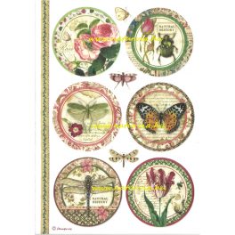   decoupage (dekupázs) rizspapír, LEPKE - SZITAKÖTŐ - VIRÁG (DFSA4362)