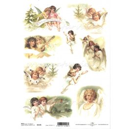   decoupage (dekupázs) rizspapír A4, KARÁCSONY 04 - ANGYALOK 