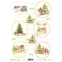   decoupage (dekupázs) rizspapír A4, KARÁCSONY 05 - ANGYALOK 