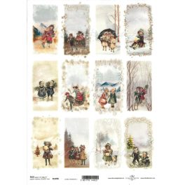   decoupage (dekupázs) rizspapír A4, KARÁCSONY 06 - AJÁNDÉKKÍSÉRŐK / AJÁNDÁKKÁRTYÁK 