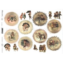   decoupage (dekupázs) rizspapír A4, KARÁCSONY 07 - régies, téli hangulat 1.
