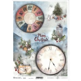   decoupage (dekupázs) rizspapír A4, KARÁCSONY 11 - ÓRA, KARÁCSONYFA, LÁMPÁS 
