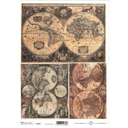 decoupage (dekupázs) rizspapír A4, TÉRKÉP 01. (R0368)