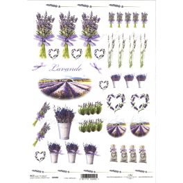 decoupage (dekupázs) rizspapír, LEVENDULA 02. (R0040)
