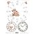 decoupage (dekupázs) rizspapír, RÓZSA és ÓRA (R0144)