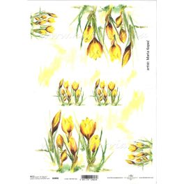 decoupage (dekupázs) rizspapír, sárga KRÓKUSZ (R0898)