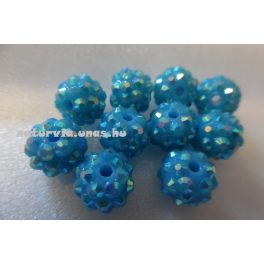 Shamballa strassz gyöngy 10 mm, VILÁGOS KÉK / TÜRKIZ
