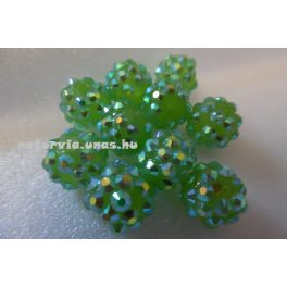 Shamballa strassz gyöngy 10 mm, VILÁGOS ZÖLD