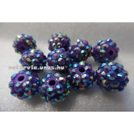 Shamballa strassz gyöngy 10 mm, LILA 3.