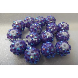 Shamballa strassz gyöngy 10 mm, LILA 2.