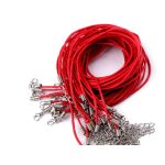 Viaszos / viaszolt szál szerelékkel, nyaklánc delfinkapoccsal, PIROS 1,5 mm*45 (50) cm
