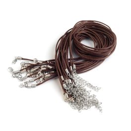   Viaszos / viaszolt szál szerelékkel, nyaklánc delfinkapoccsal, KÁVÉBARNA 1,5 mm*45 (50) cm