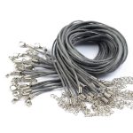 Viaszos / viaszolt szál szerelékkel, nyaklánc delfinkapoccsal, KÖZÉP SZÜRKE / GYÖNGYSZÜRKE 1,5 mm*45 (50) cm