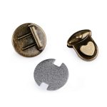 táskakapocs szett, kapocs / zár készlet táskára (30 * 32 mm) SZÍV alakú -  ÓSÁRGARÉZ