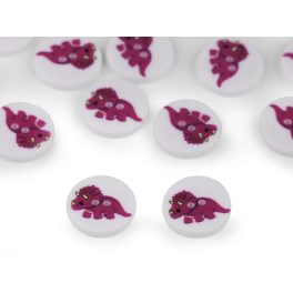   gomb csomag (10 db-os), DINOSZAURUSZ / DÍNÓ 1. (15,4 mm), PINK