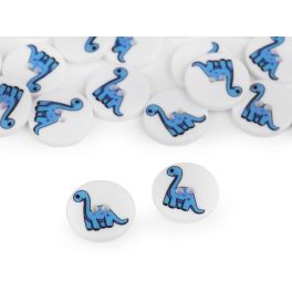   gomb csomag (10 db-os), DINOSZAURUSZ / DÍNÓ 2. (15,4 mm), KÉK