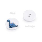 gomb csomag (10 db-os), DINOSZAURUSZ / DÍNÓ 2. (15,4 mm), KÉK