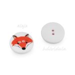 gomb csomag (10 db-os), RÓKA (15,4 mm), NARANCS-FEHÉR