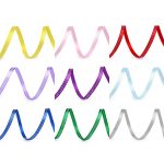 Szatén szalag, 6 mm (méterre) PÖTTYÖS, PIROS alapon apró fehér pöttyökkel