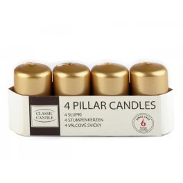   adventi gyertya szett 4 db-os, henger alakú (4 * 7 cm), VILÁGOS ARANY