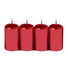   adventi gyertya szett 4 db-os, henger alakú (4 * 7 cm), PIROS