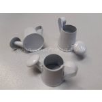 Fém dekoráció - MINI kanna, FEHÉR - színes bádog