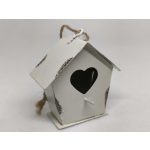 Fém dekoráció - vintage MINI (5 cm) madáretető , TÖRTFEHÉR / VAJSZÍN / BÉZS / BEIGE - színes bádog