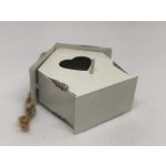 Fém dekoráció - vintage MINI (5 cm) madáretető , TÖRTFEHÉR / VAJSZÍN / BÉZS / BEIGE - színes bádog