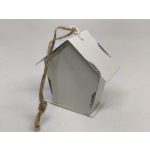 Fém dekoráció - vintage MINI (5 cm) madáretető , TÖRTFEHÉR / VAJSZÍN / BÉZS / BEIGE - színes bádog