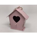 Fém dekoráció - vintage MINI (5 cm) madáretető , FÁRADT RÓZSASZÍN - színes bádog