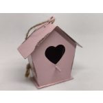 Fém dekoráció - vintage MINI (5 cm) madáretető , FÁRADT RÓZSASZÍN - színes bádog