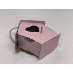 Fém dekoráció - vintage MINI (5 cm) madáretető , FÁRADT RÓZSASZÍN - színes bádog