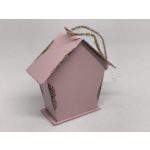 Fém dekoráció - vintage MINI (5 cm) madáretető , FÁRADT RÓZSASZÍN - színes bádog