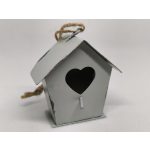 Fém dekoráció - vintage MINI (5 cm) madáretető , PASZTELL ZÖLD - színes bádog