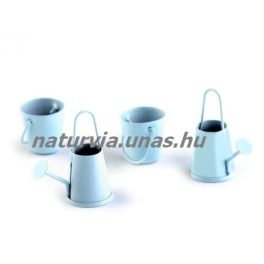  Fém dekoráció - kanna + vödör szett (2-2 db), KÉK - színes bádog