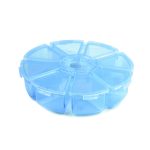 Gyöngytartó, gyöngy tároló műanyag doboz, kerek (átmérő 10 cm) KÉK
